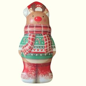 Russell Stover Red Nosed Reindeer Candy Tin.